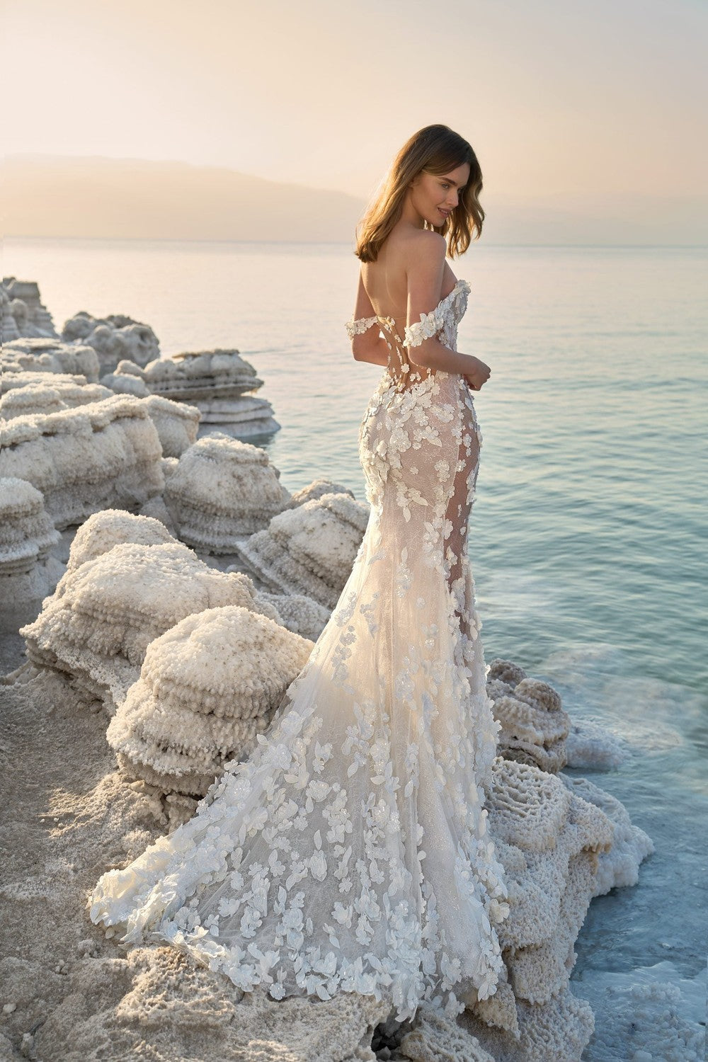 Off-the-Shoulder Floral Fit-and-Flare Gown by Lee Petra Grebenau — image 2 of 2