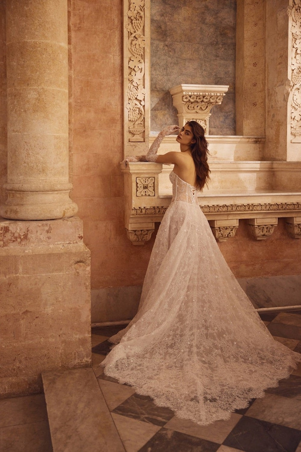 Embellished Lace A-Line Wedding Dress | Kleinfeld Bridal