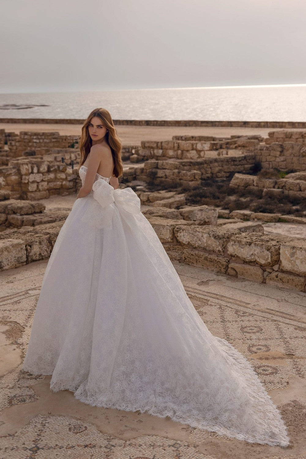 Lace Strapless Ball Gown Wedding Dress With Bow by Love by Pnina Tornai — image 2 of 2