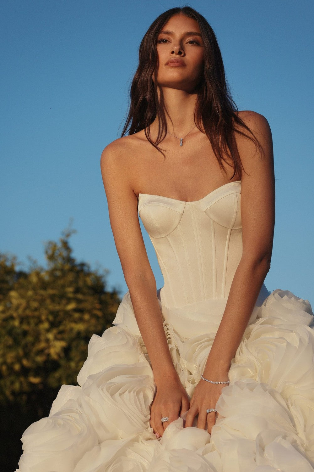 Romantic And Dramatic 3D Floral Ball Gown With Corset by Love by Pnina Tornai — image 2 of 3