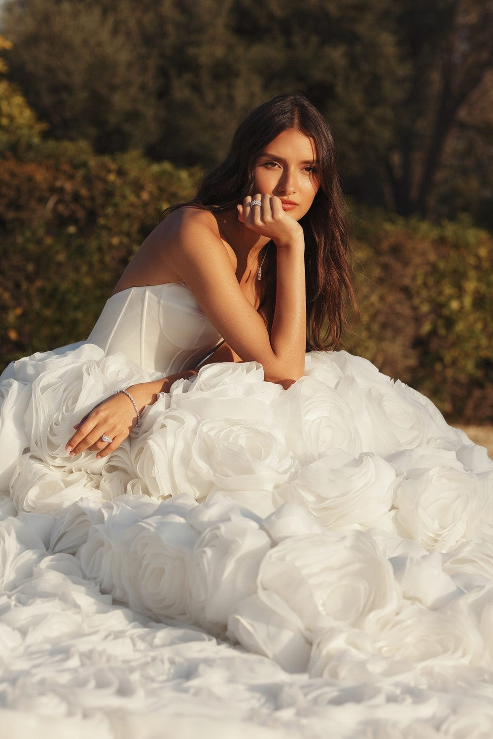 Romantic 3D Floral Ball Gown