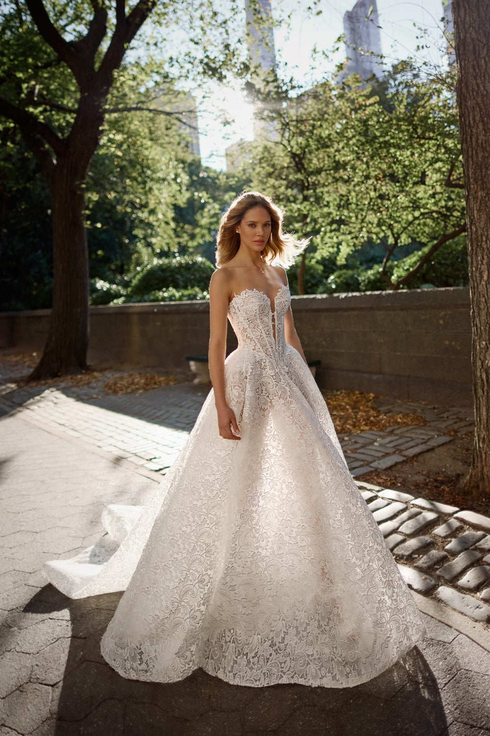 Romantic Basque-Waist Lace Ball Gown by Love by Pnina Tornai — image 1 of 2