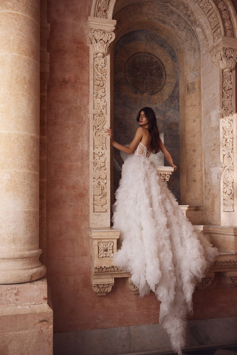Strapless Crystal-Embellished Textured Tulle Ball Gown by Love by Pnina Tornai — image 2 of 2