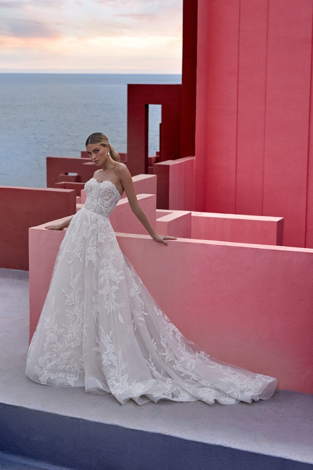 Ethereal And Romantic Floral A-Line Wedding Dress With Buttons by Madison James — image 1 of 2