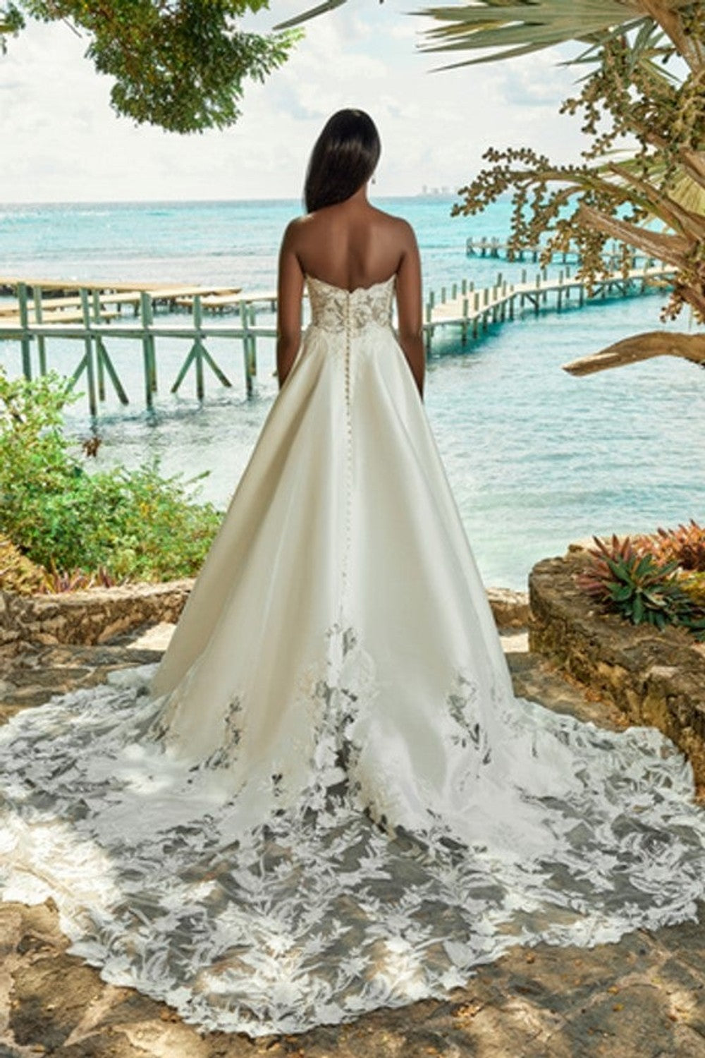 Strapless A-line Wedding Dress With Back Details by Madison James — image 2 of 2