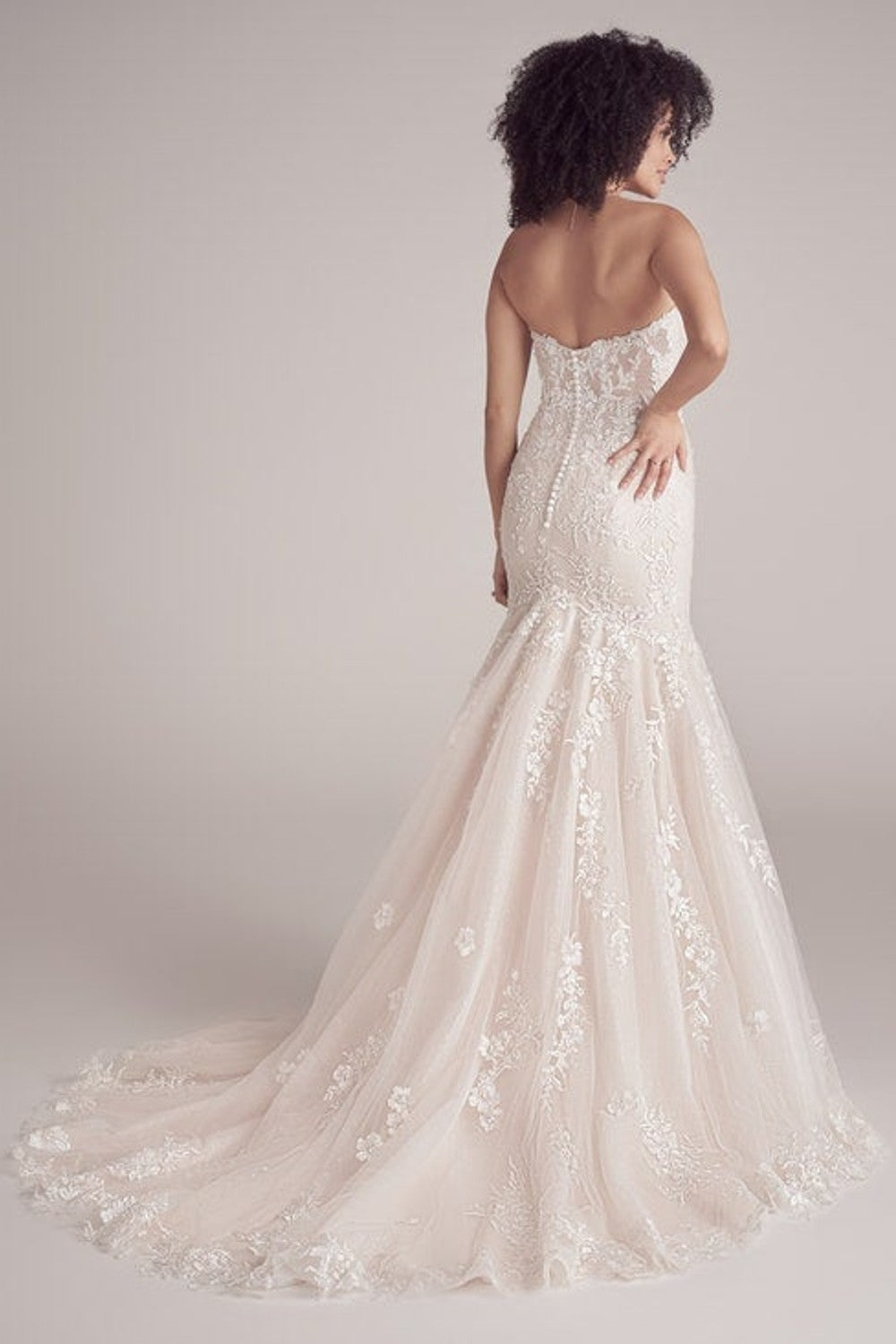 Floral Embellished Fit-and-Flare Wedding Dress by Maggie Sottero — image 2 of 2