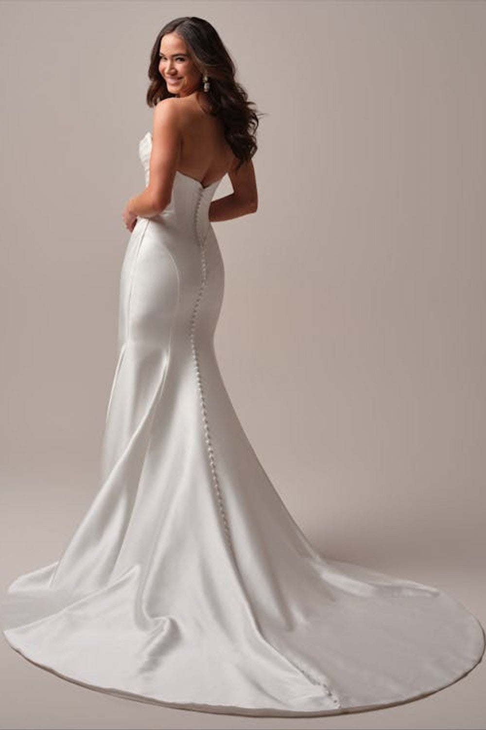 Plus-Size Chic Pearl-Embellished Fit-And-Flare Wedding Dress With Overskirt by Maggie Sottero — image 3 of 3