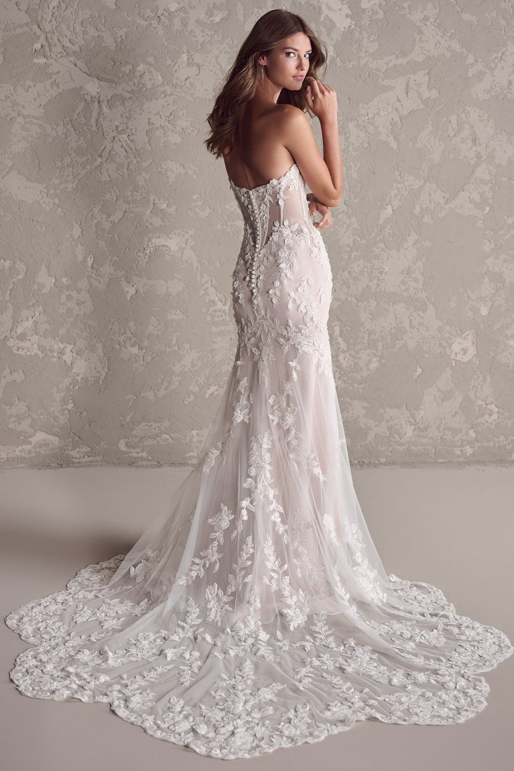 Floral Sweetheart Strapless Fit-and-Flare with Beaded Tulle by Maggie Sottero — image 2 of 2