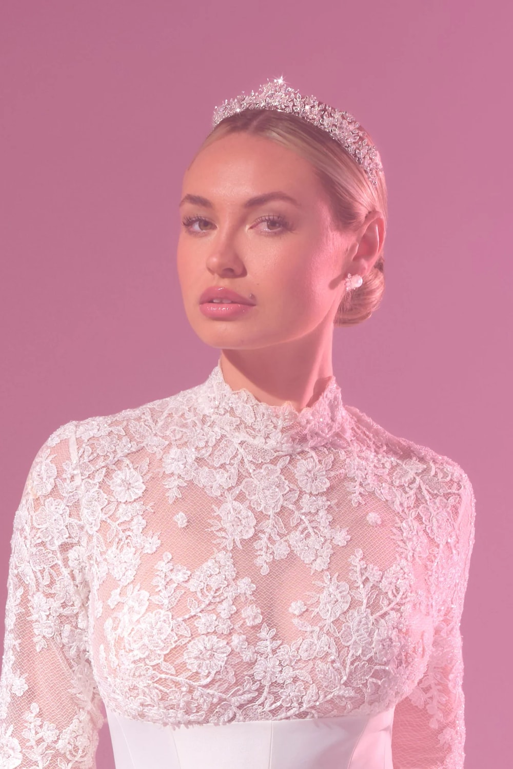 Delicate Pearl and Rhinestone Tiara by Christie Lauren — image 1 of 2