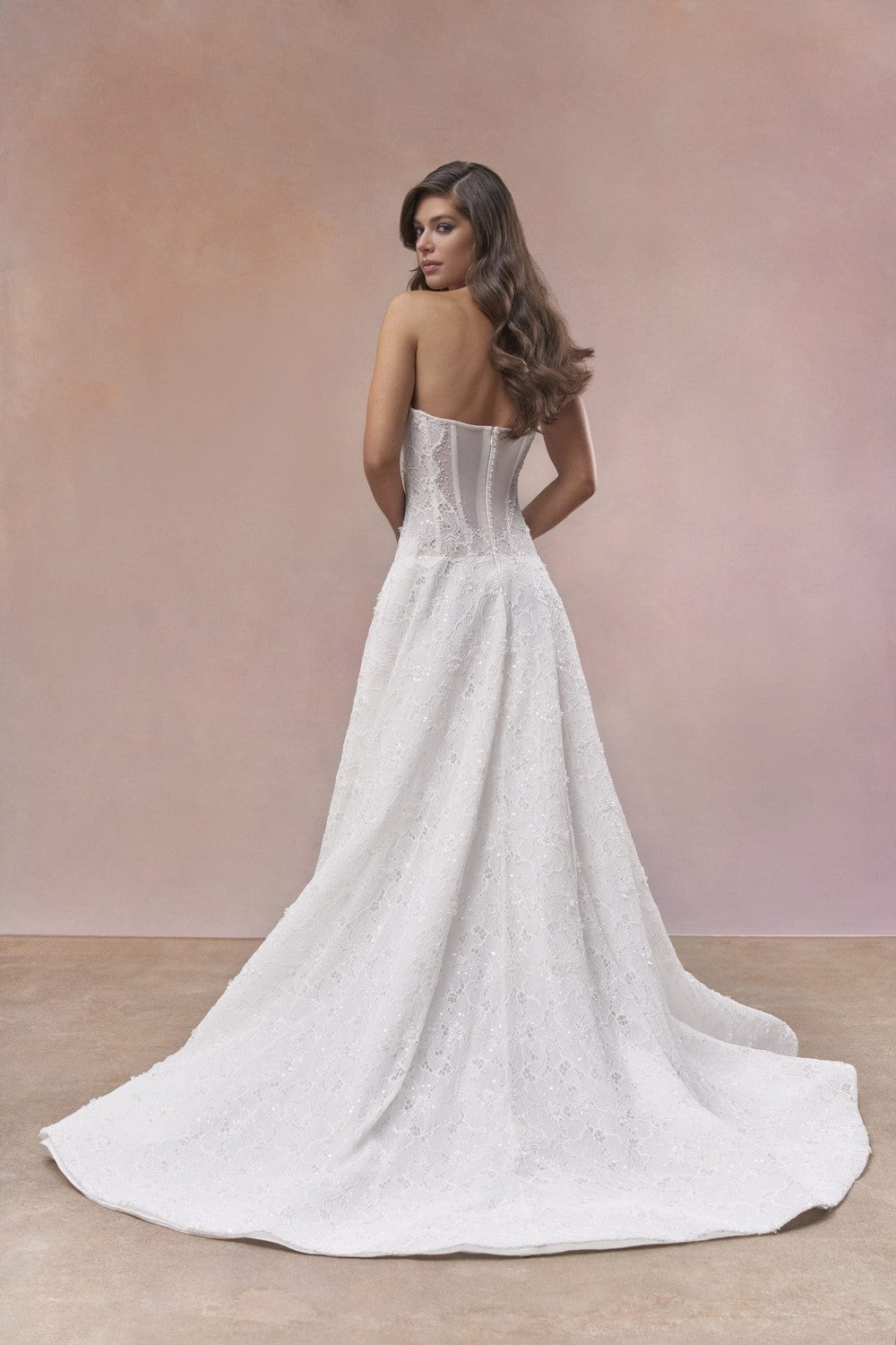 Dramatic DropWaist ALine Wedding Dress With Floral Lace | Kleinfeld Bridal