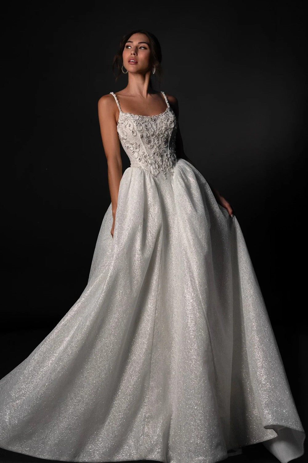 Dramatic And Sparkly Scoop-Neck Basque-Waist Ball Gown by Martina Liana — image 1 of 2