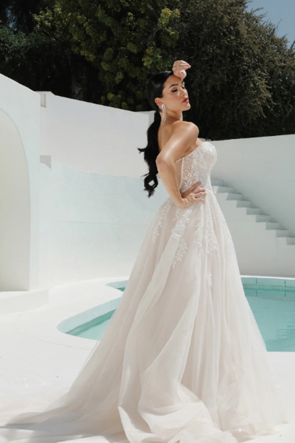 Plus-Size Ethereal and Feminine Strapless A-Line Dress With Buttons by Martina Liana — image 3 of 3