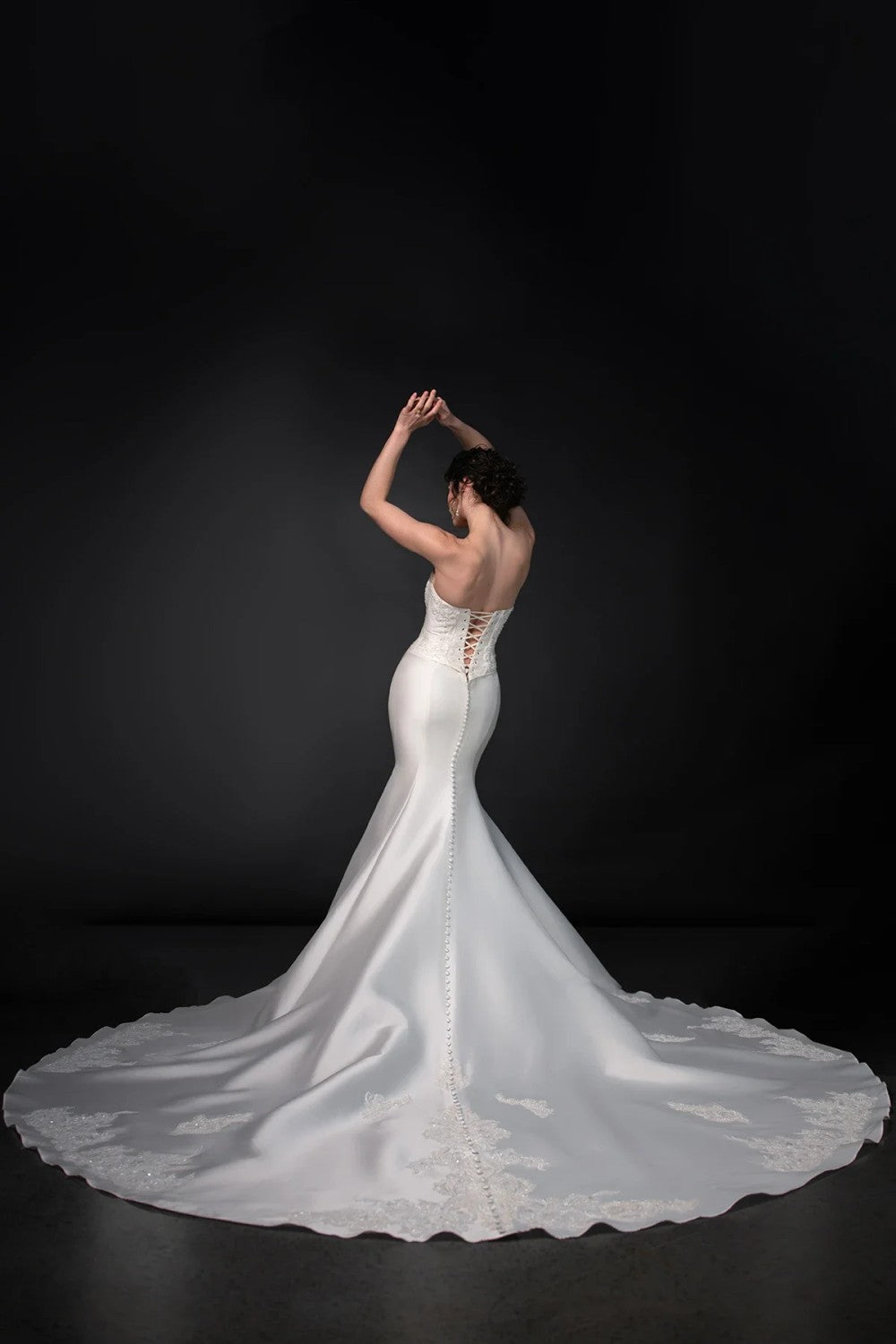 Modern Silk Fit-And-Flare Wedding Dress