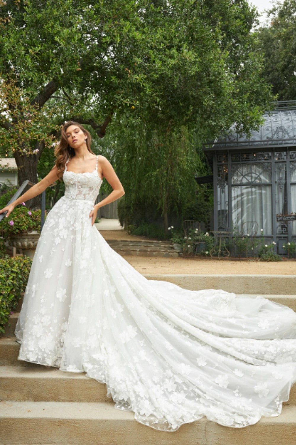 Modern Square-Neck Floral Ball Gown by Martina Liana — image 1 of 2