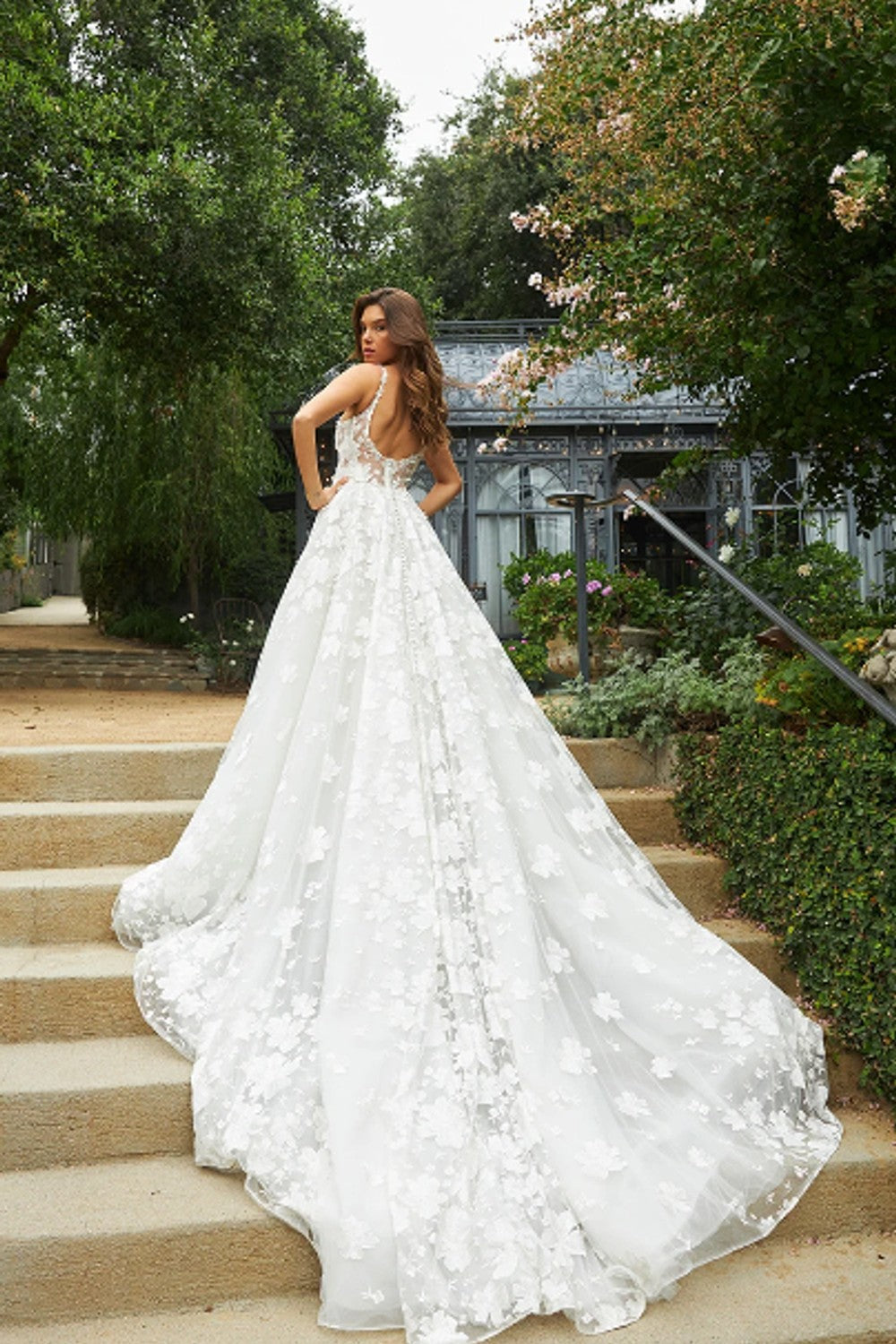 Modern Square-Neck Floral Ball Gown by Martina Liana — image 2 of 2