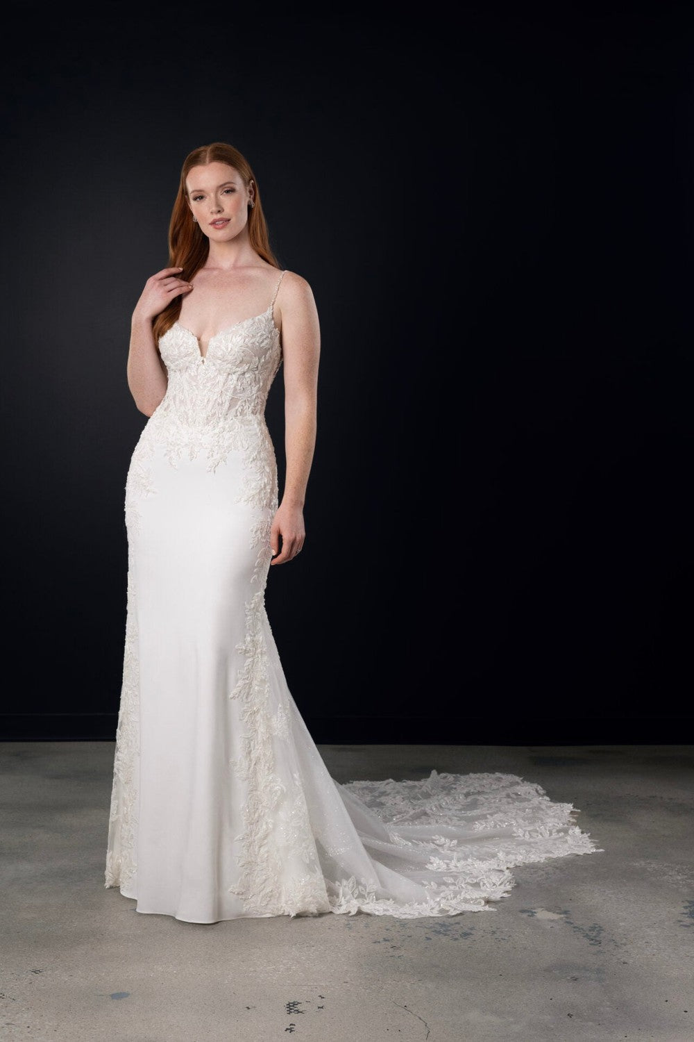Sexy And Romantic Lace Fit-and-Flare Wedding Dress With Open Back by Martina Liana — image 1 of 2