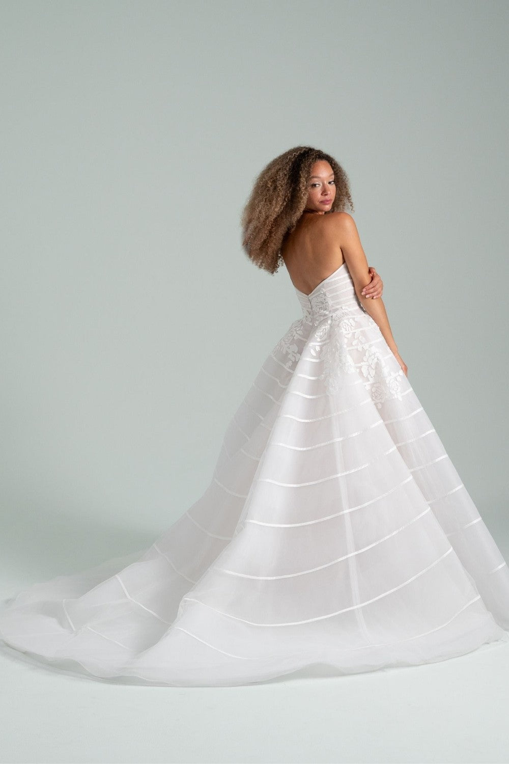 Modern and Romantic Striped Tulle Ball Gown by Hayley Paige — image 2 of 2