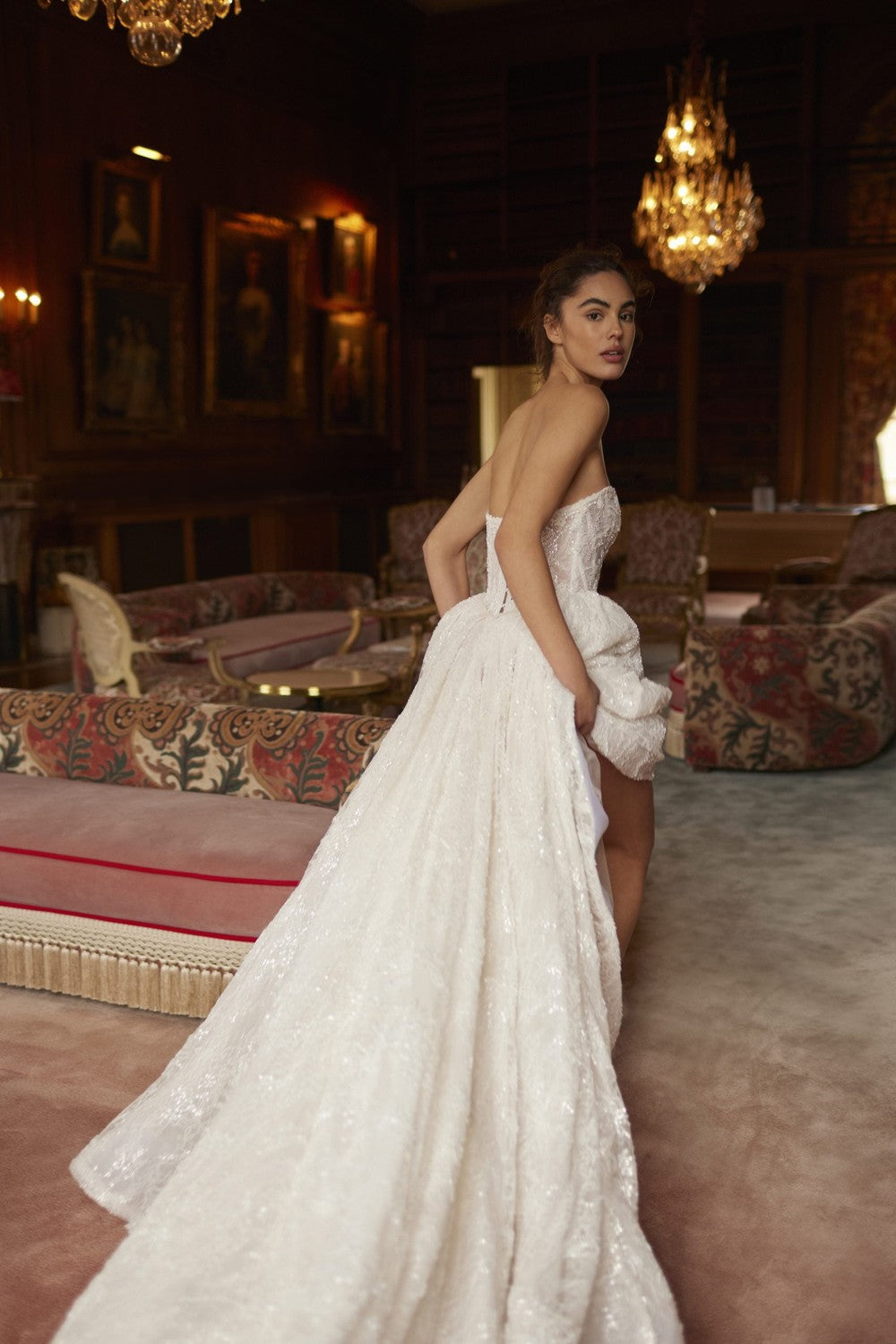 Romantic Embellished Lace Basque-Waist Ball Gown by Netta BenShabu Elite Couture — image 2 of 2