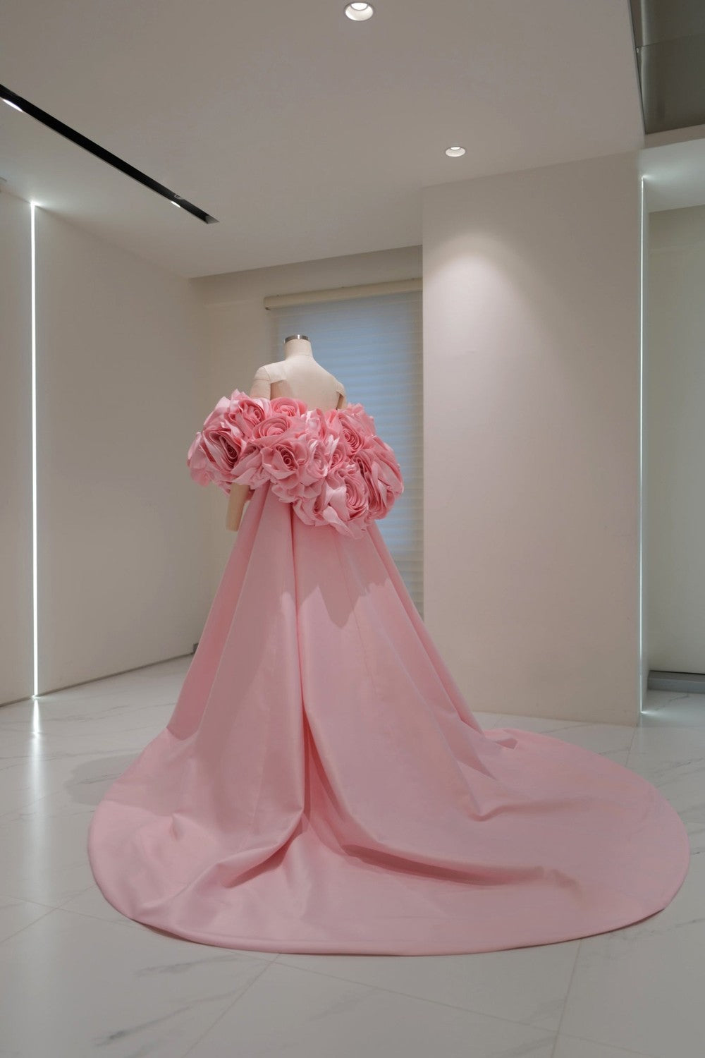Dramatic Off-the-Shoulder Rosette Cape by Nicole + Felicia — image 2 of 2