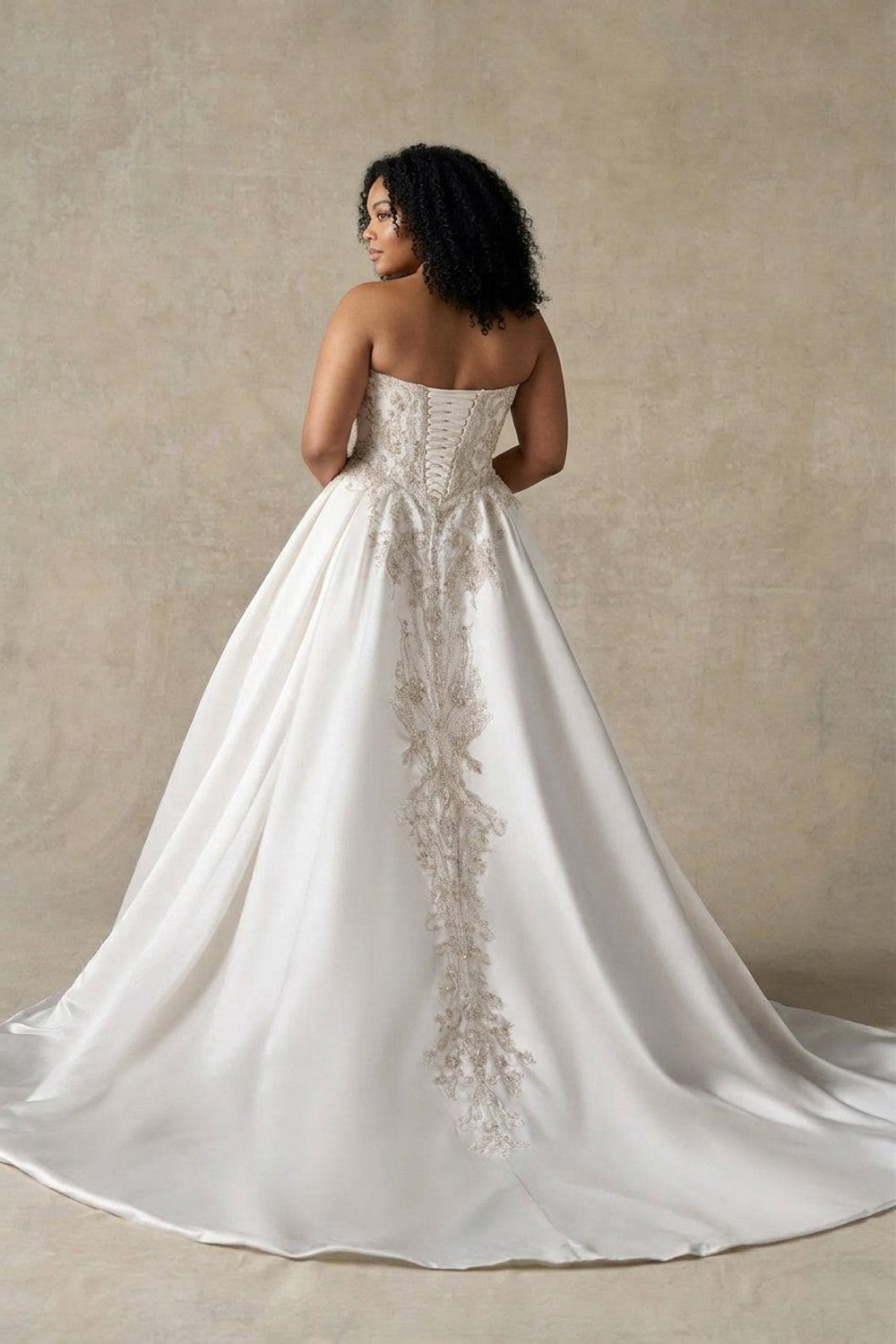 Plus-Size Glamorous and Detailed Sculpted Cat-Eye Ball Gown — plus-size render