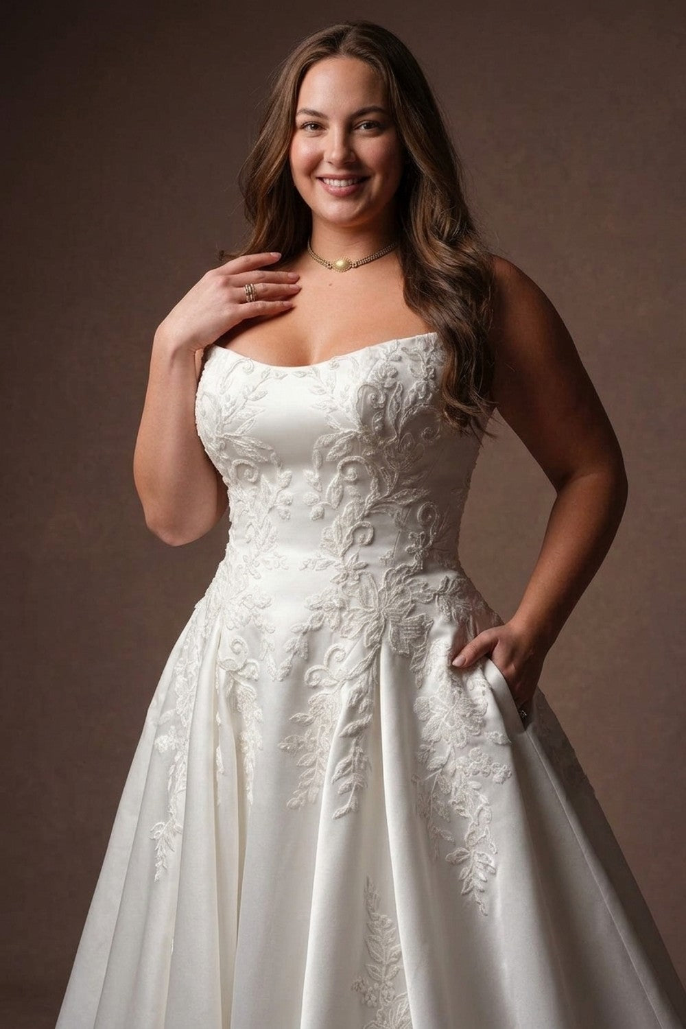 Plus-Size Romantic Lace Adorned Ball Gown — plus-size render