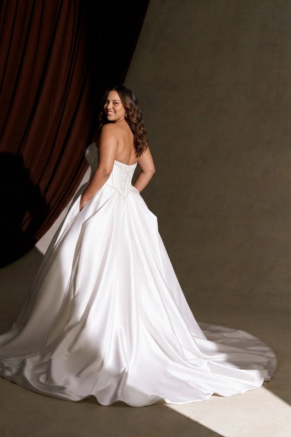 Plus-Size Dramatic Ballgown with Beaded Bodice Details — plus-size render
