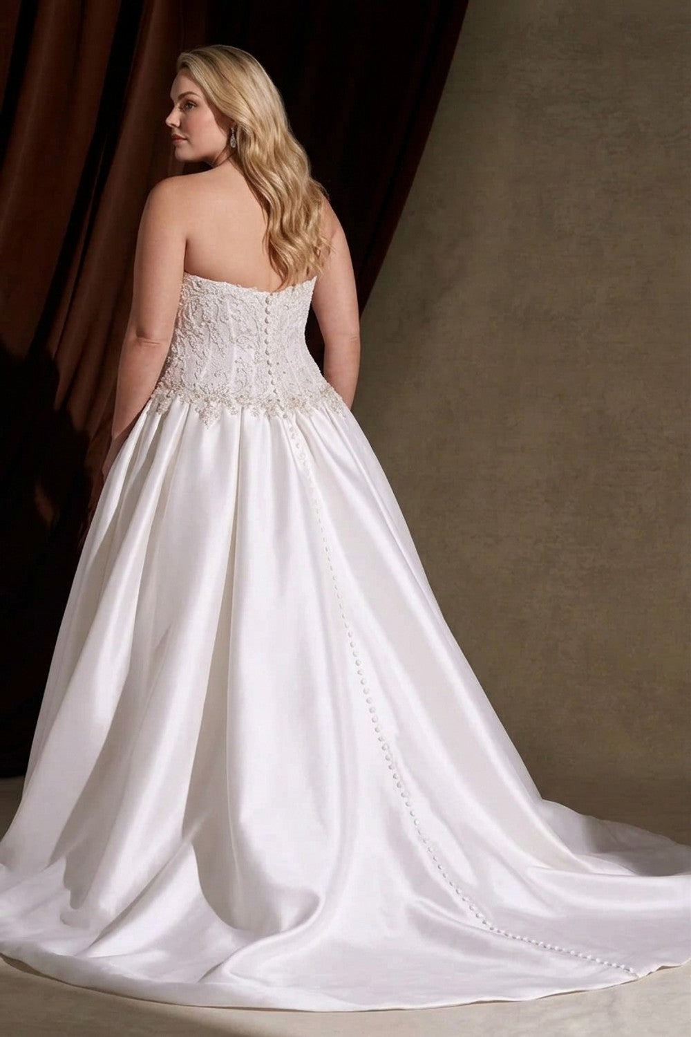 Plus-Size Romantic Strapless Ball Gown with Lined Bodice — plus-size render