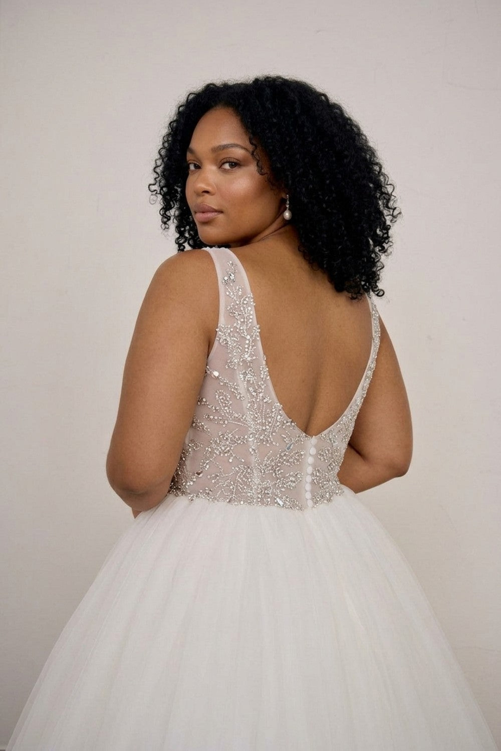 plus size white glitter dress Envious Couture D1628 Size 10 White glitter tulle ballgown prom dress with 3D floral applique corset