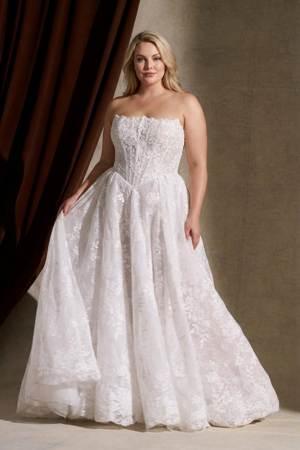 Plus-Size Romantic Floral Ball Gown — plus-size render
