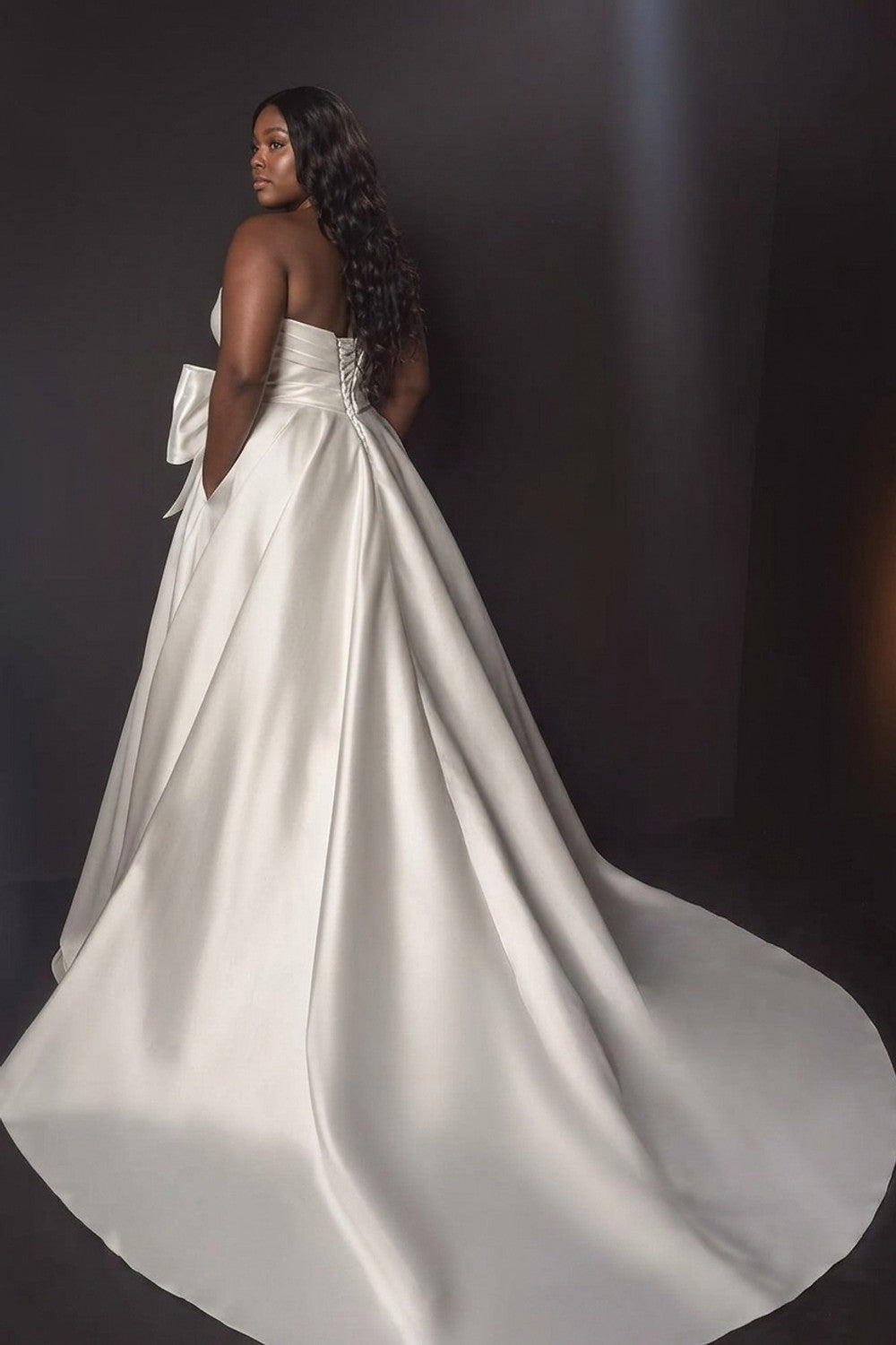 Plus-Size Sweetheart Strapless Ball Gown With Bow — plus-size render