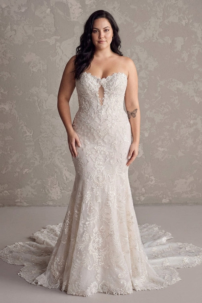 Plus-Size Off Shoulder Fit-and-Flare | Kleinfeld Bridal Plus-Size Off Shoulder Fit-and-Flare | Kleinfeld Bridal