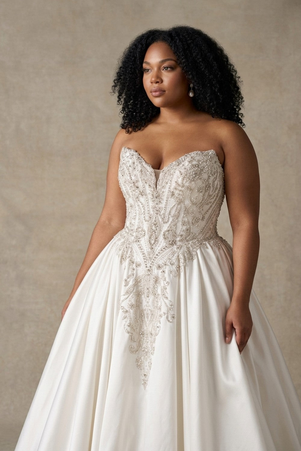 Plus-Size Glamorous and Detailed Sculpted Cat-Eye Ball Gown — plus-size render
