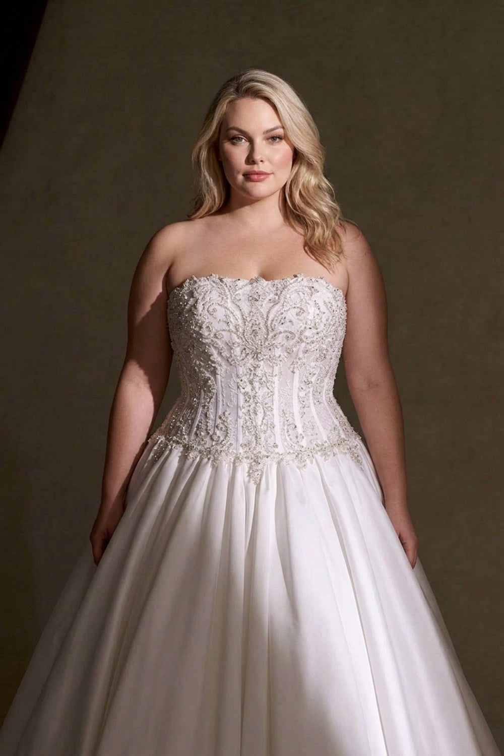 Plus-Size Romantic Strapless Ball Gown with Lined Bodice — plus-size render