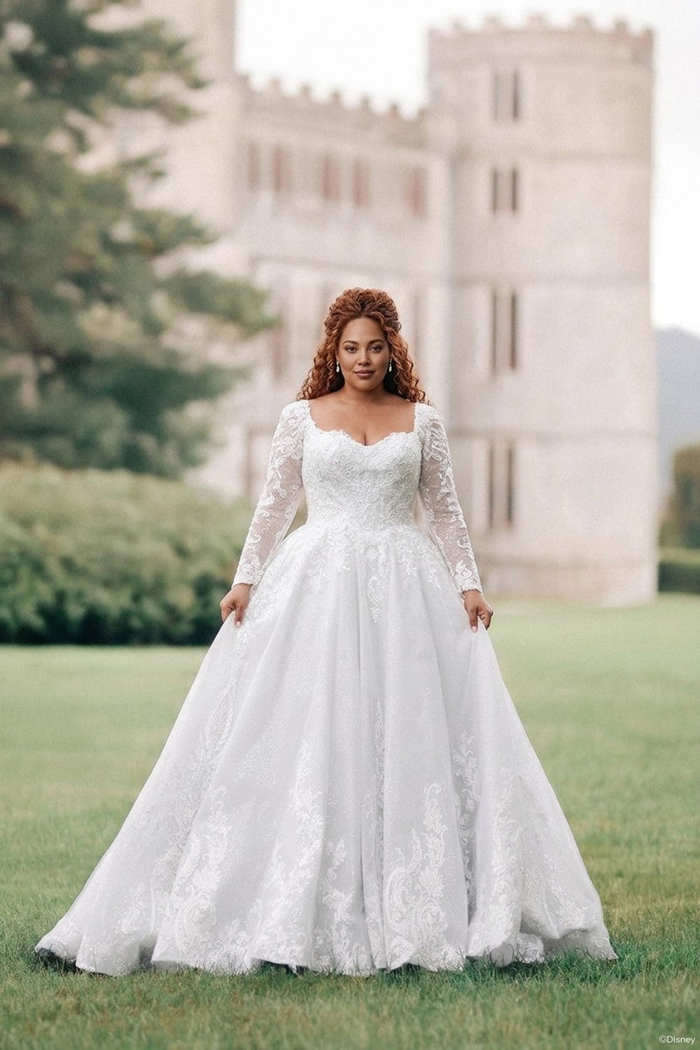 Plus-Size Sparkly Tulle Long-Sleeve Ball Gown — plus-size render