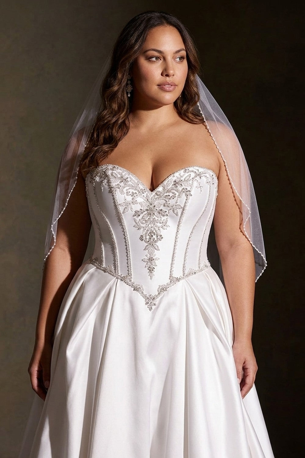 Plus-Size Dramatic Ballgown with Beaded Bodice Details — plus-size render