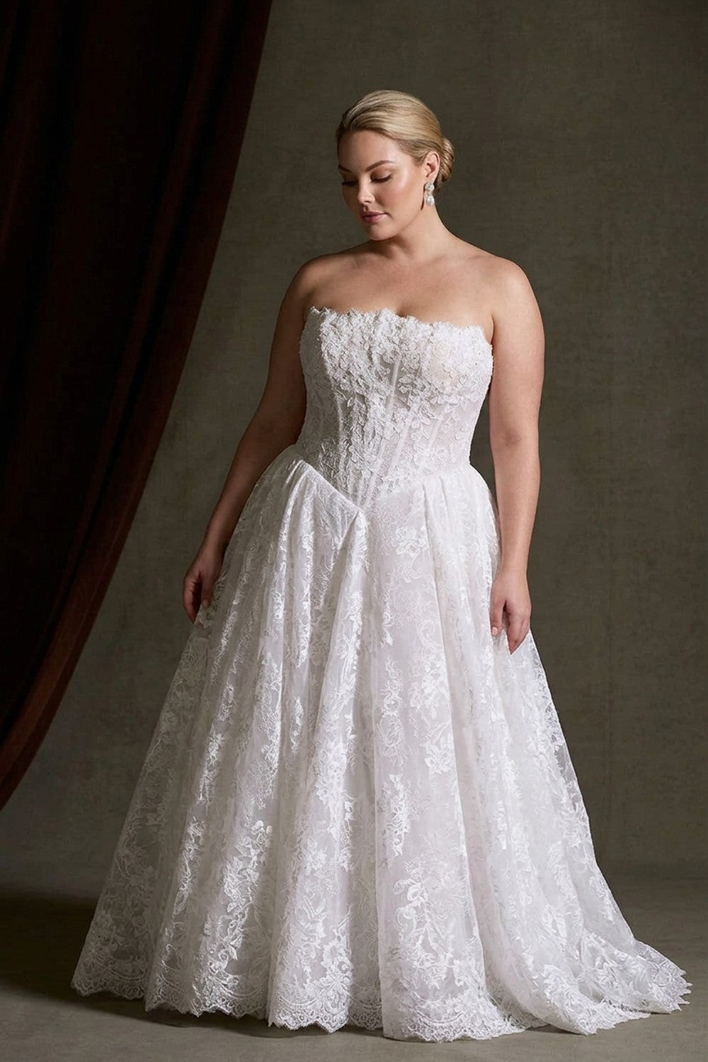Plus-Size Romantic Floral Ball Gown — plus-size render