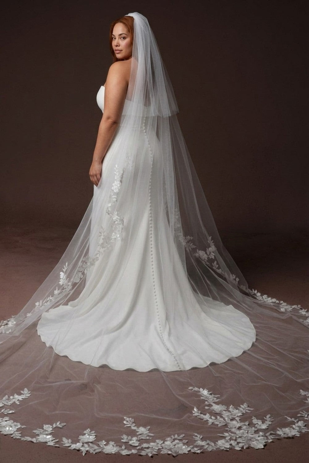 Plus-Size Strapless Sweetheart Neckline Fit-And-Flare Wedding Dress — plus-size render
