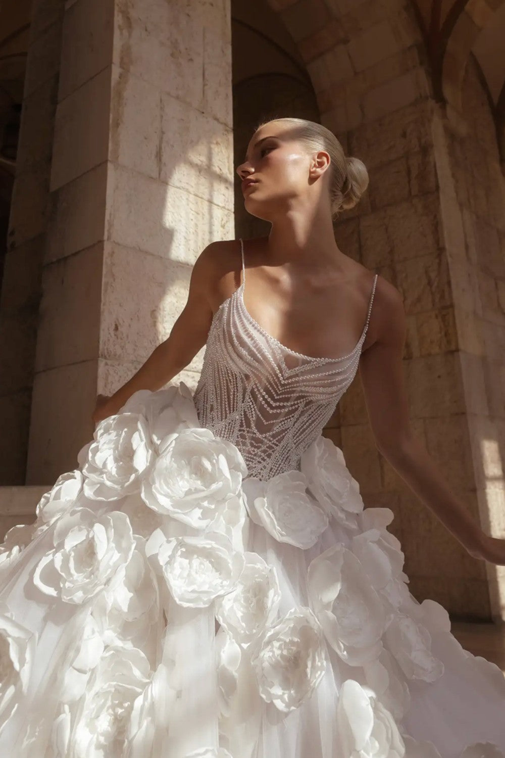 Ball Gown With Hand-Beaded Bodice And Floral Accents by Pnina Tornai — image 2 of 3