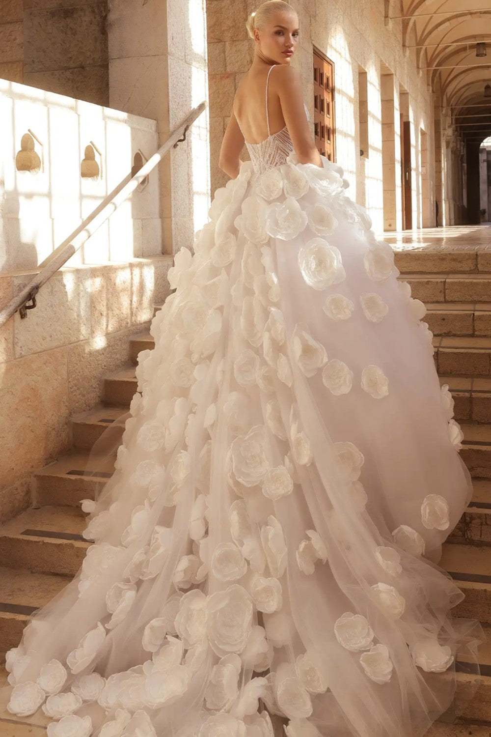 Ball Gown With Hand-Beaded Bodice And Floral Accents | Kleinfeld Bridal