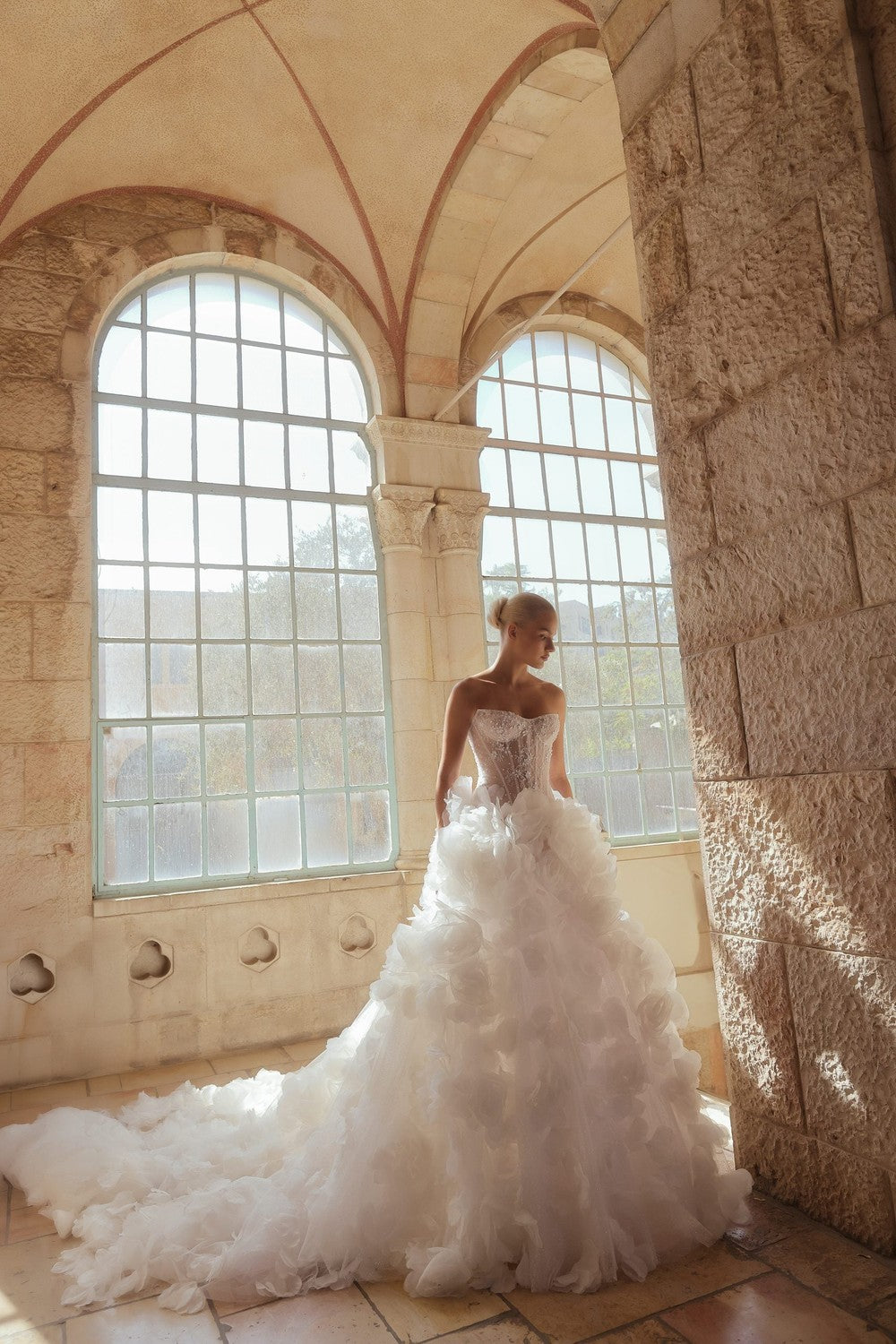 Dramatic Embellished 3D Floral Ball Gown by Pnina Tornai — image 1 of 2