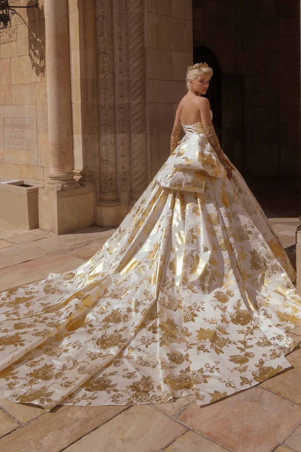 Gold Detailed Strapless Ball Gown | Kleinfeld Bridal Gold Detailed Strapless Ball Gown | Kleinfeld Bridal