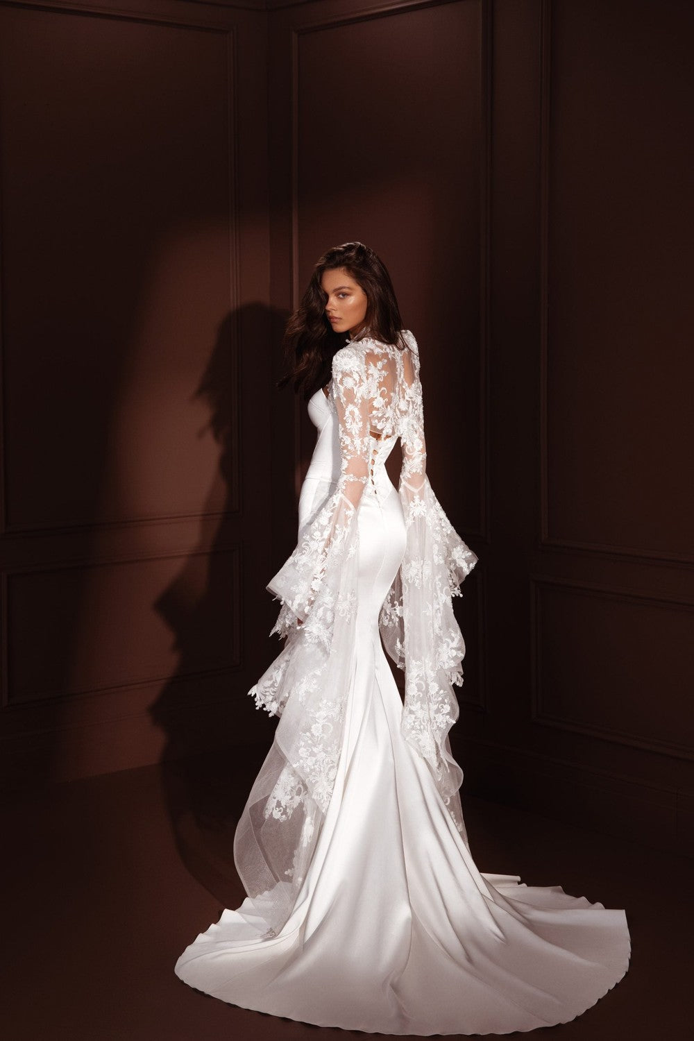 Satin Corset Fit-and-Flare Gown