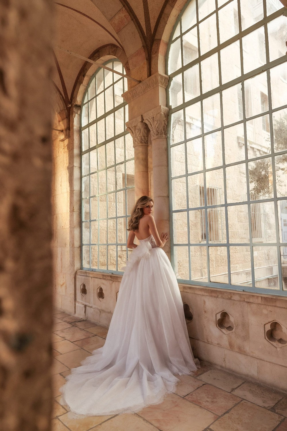 Sparkly Strapless Tulle Ball Gown With 3D Florals by Pnina Tornai — image 2 of 2