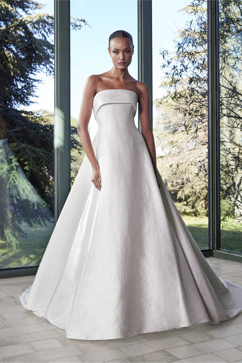Floral Jacquard A-Line Wedding Dress | Kleinfeld Bridal Floral Jacquard A-Line Wedding Dress | Kleinfeld Bridal