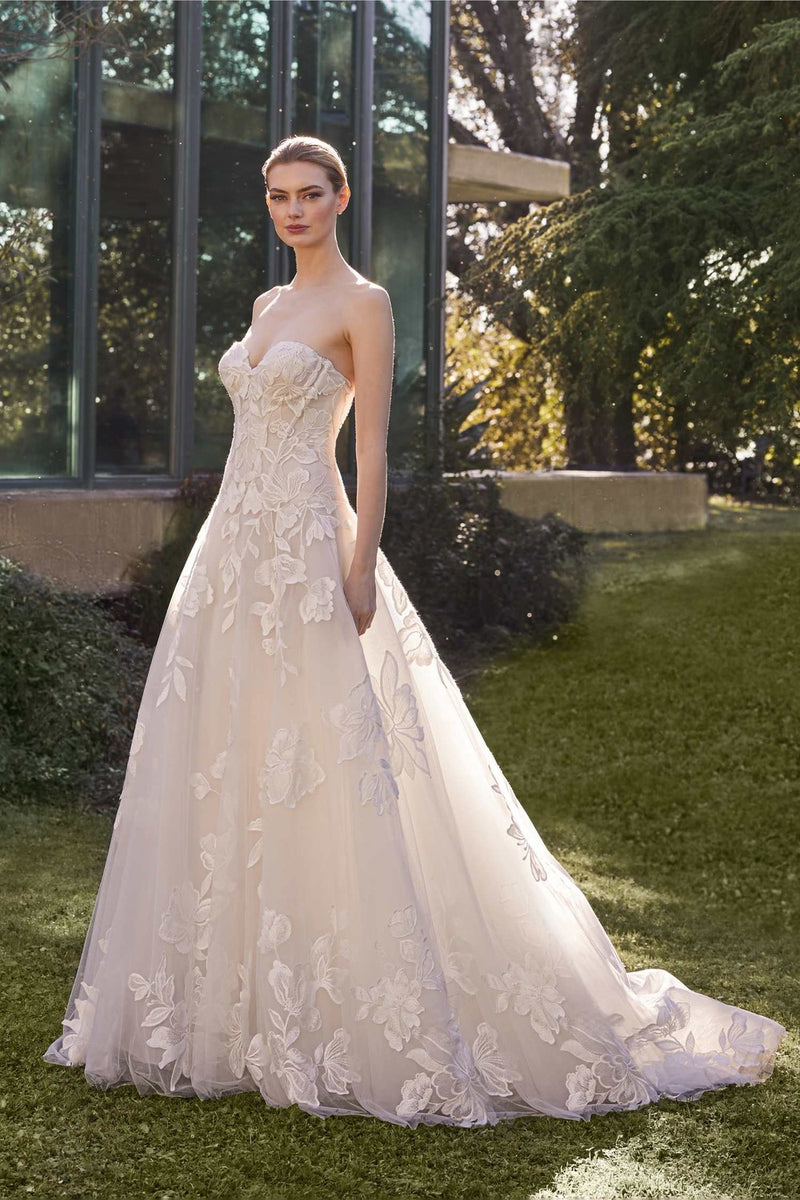 Floral Drop-Waist A-Line Wedding Dress | Kleinfeld Bridal
