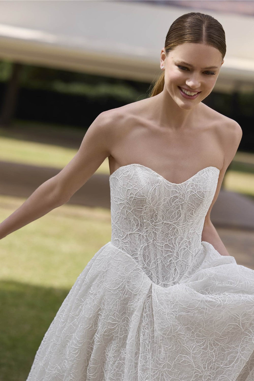 Lace A-Line Wedding Dress With Basque Waist by Pronovias — image 2 of 3