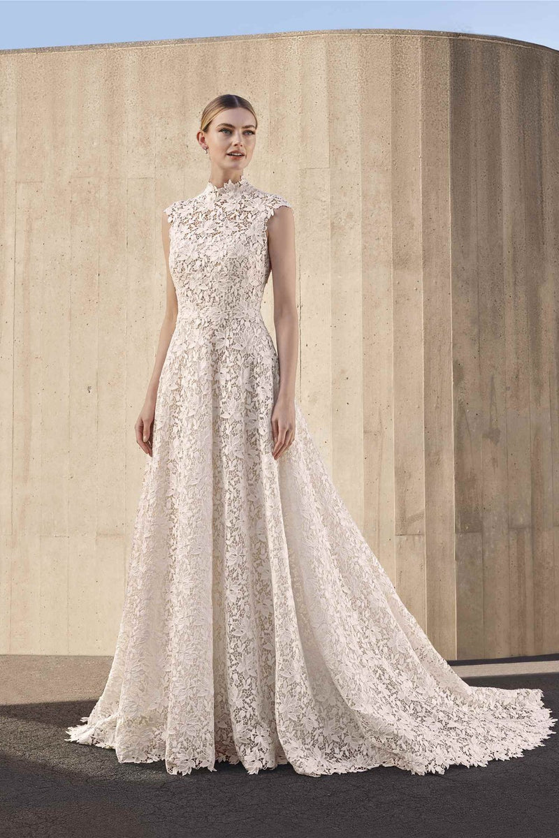 Square-Neck Lace A-Line Wedding Dress | Kleinfeld Bridal