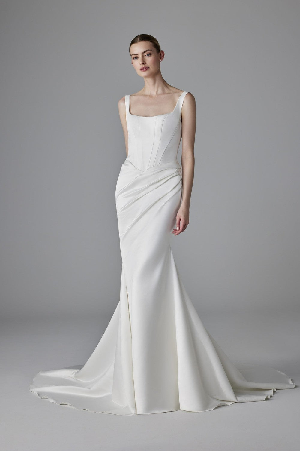 Square-Neck Fit-and-Flare Corset Dress