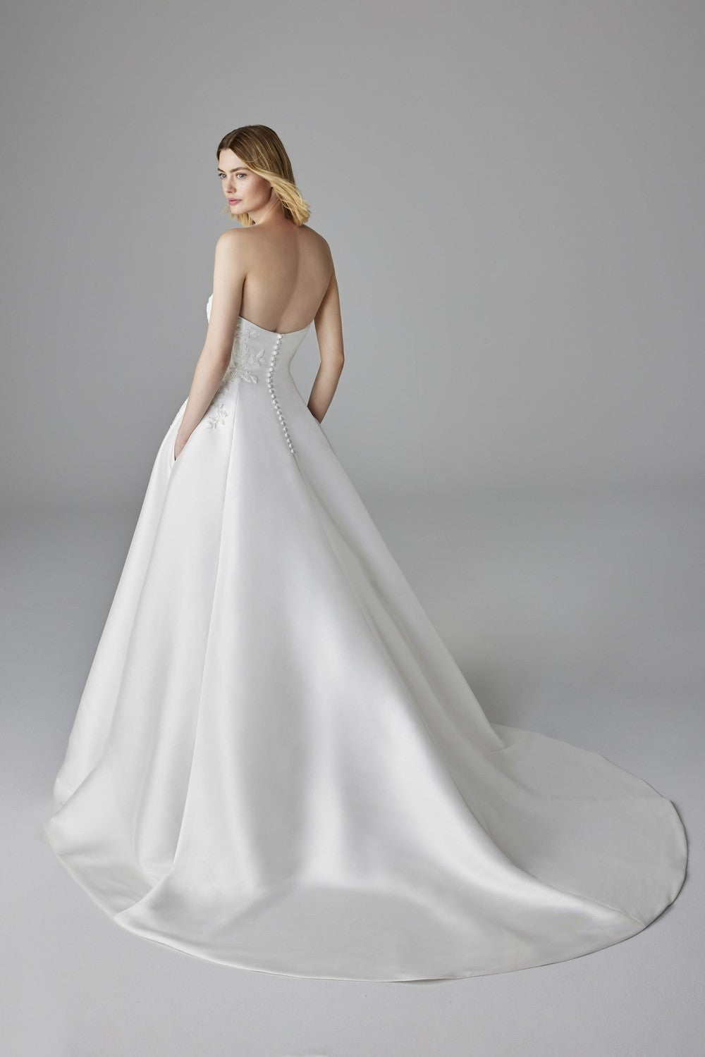 Strapless Embellished Silk Ball Gown With Pockets by Pronovias — image 2 of 2