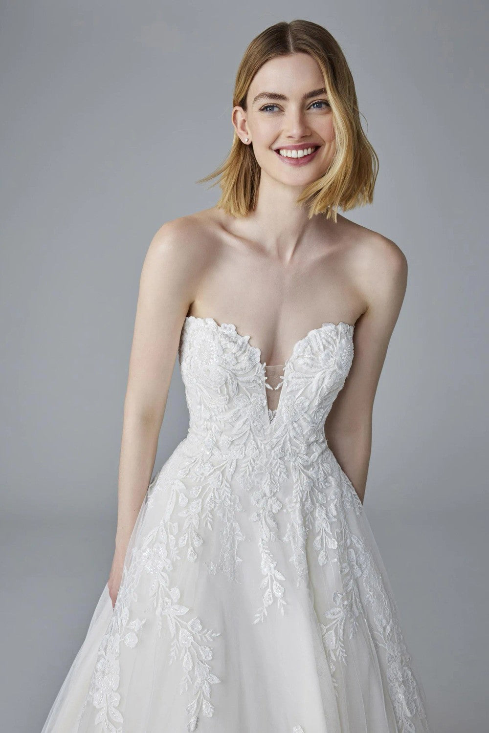 Timeless Romantic Ball Gown With Layered Tulle Skirt by Pronovias — image 2 of 3